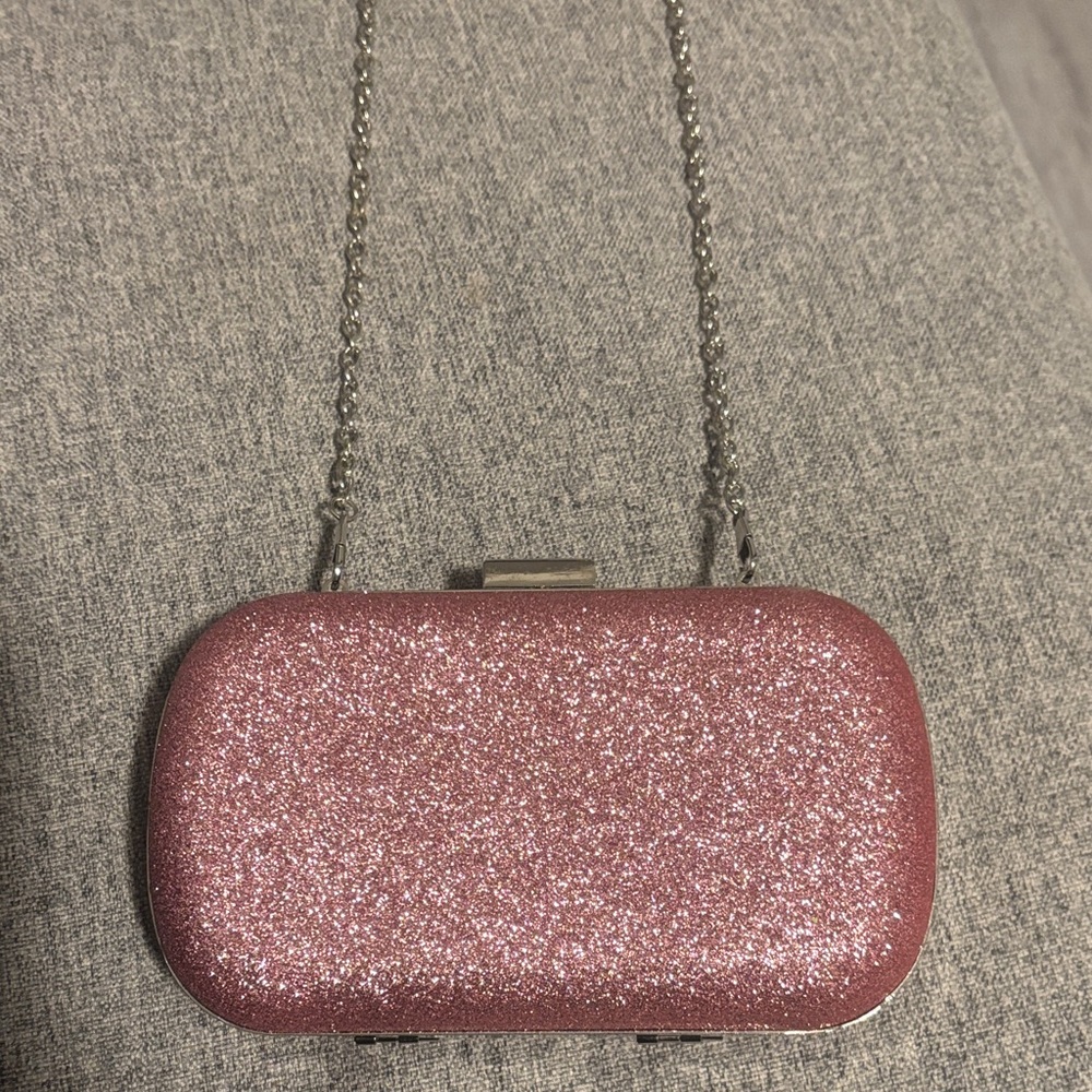 Dynamite Glittery Pink Clutch Bag